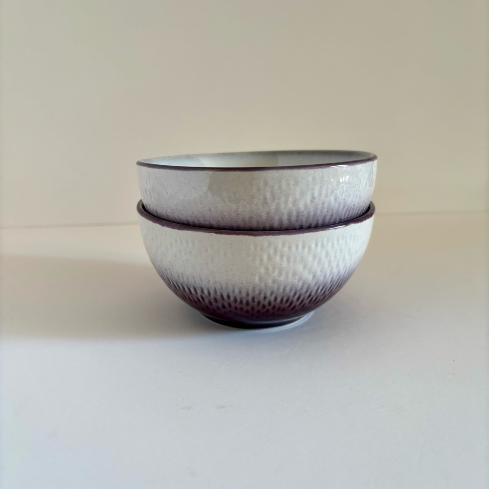 Pfaltzgraff Eclipse Bowls Set of 2 Purple Ombre Stoneware Dessert
